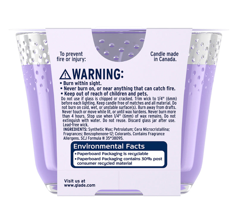 Glade Tranquil Lavender & Aloe Scented Candle 193 g