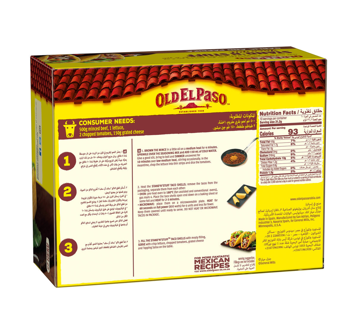 Old El Paso Stand 'N' Stuff Taco Kit Garlic & Paprika Mild 312 g