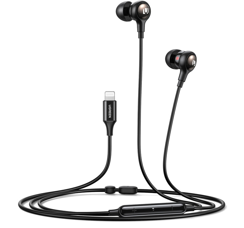 Ugreen In-Ear Earphones with Lightning Connector, Black, 30631