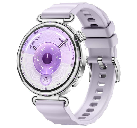 Huawei GT6 Konsu GPS + Wifi Smartwatch, 41 mm Stainless Steel Case with Purple Fluoroelastomer Strap, KSU-B19