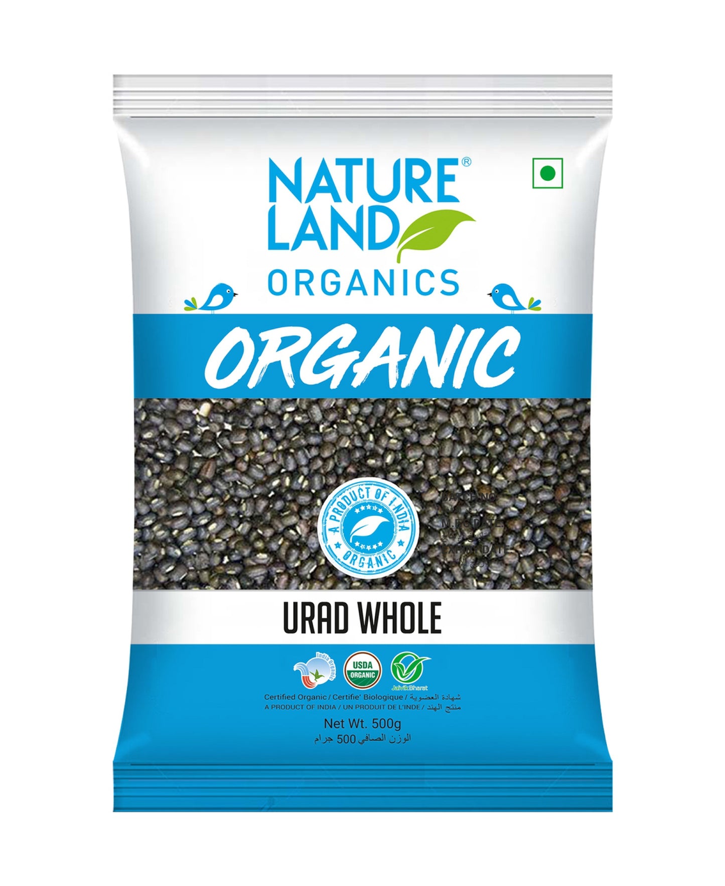 Natureland Organics Urad Whole 500 g