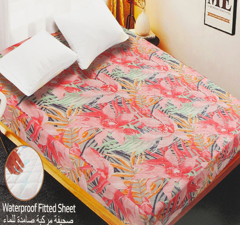 Maple Leaf Home Waterproof Fitted Sheet 200 x 200 + 30cm Assorted Colours