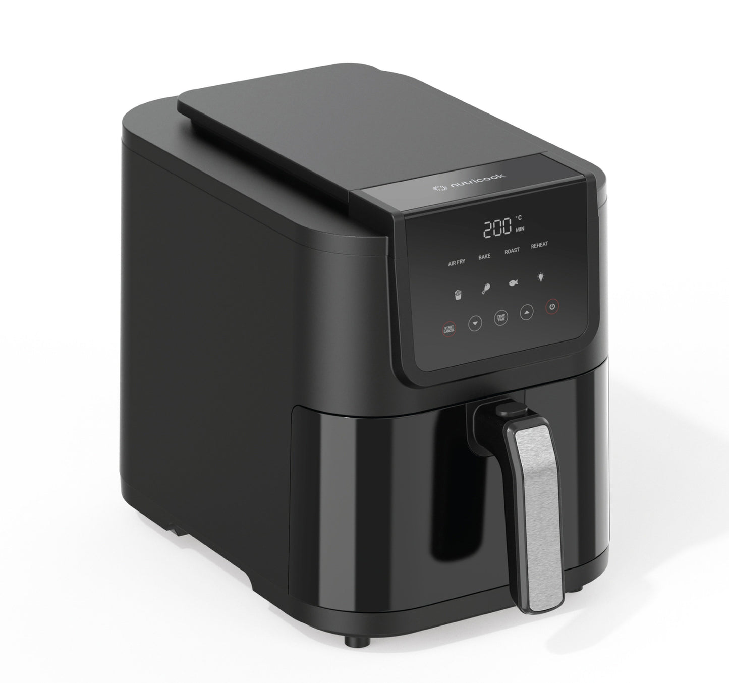 Nutricook Air Fryer Slim, Large Basket, Air Fry, Bake, Reheat, with 5 Presets, Clear Window & Internal Light, NC-AFS100, 5Ltr, Black, 1500 Watts