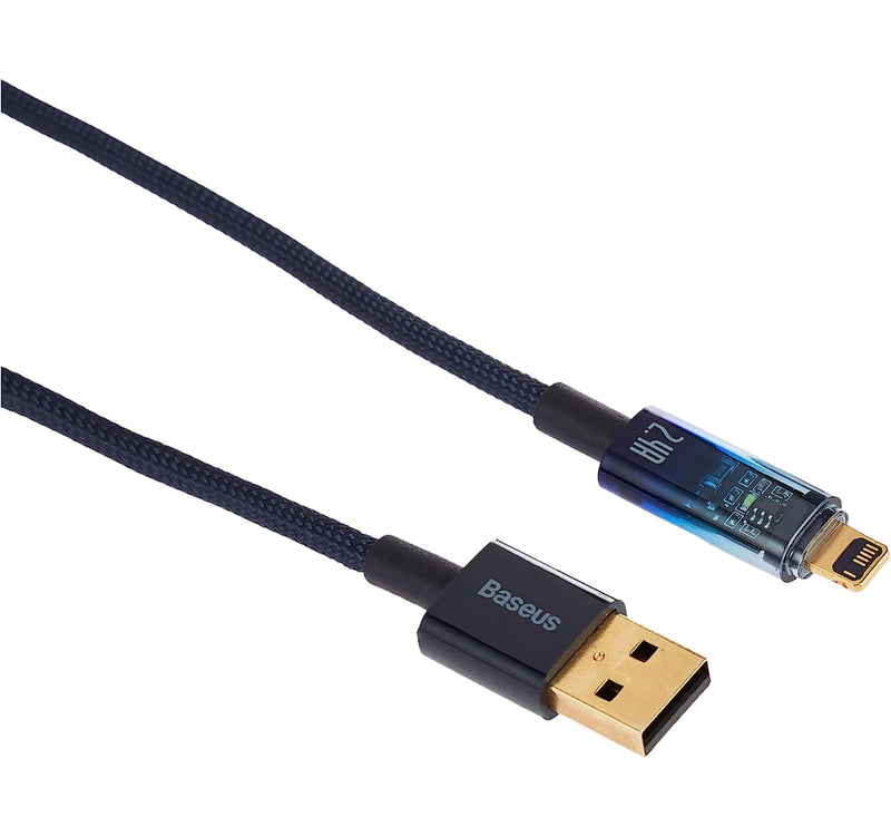 Baseus 20 W USB Type-C to Lightning Fast Auto Power Off Cable, 1 m, Blue, CATS000003 Lulu Hypermarket