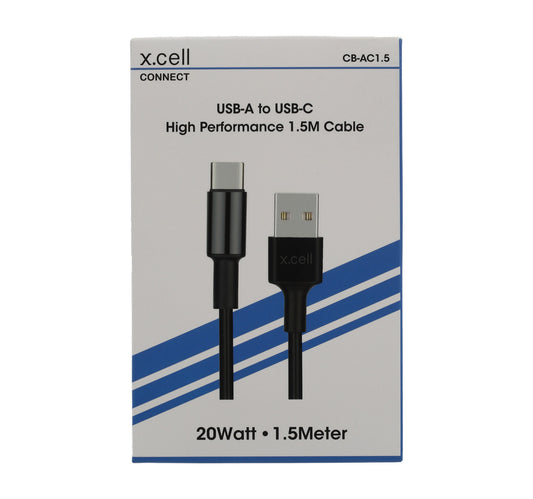 X.Cell Type C-USB Cable CB-AC1.5 Black Lulu Hypermarket