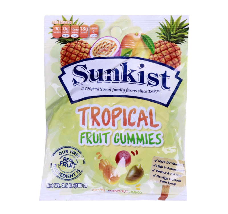 Sunkist Assorted Fruit Gummies Tropical 100 g Lulu Hypermarket