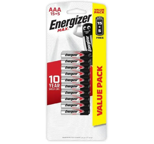 Energizer Alkaline AAA Battery, 20 pcs