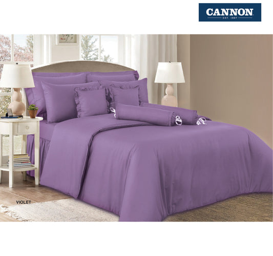 Cannon Bed Sheet + Pillow Cover Plain Single Size 168x244cm Violet