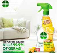 Dettol Power All Purpose Cleaner Spray Bottle Lemon Scent 500 ml