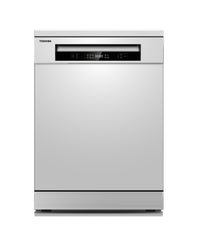 غسالة أطباق توشيبا قائمة بذاتها، 6 برامج، 14 مكانًا، أبيض، DW-14F1ME(W)