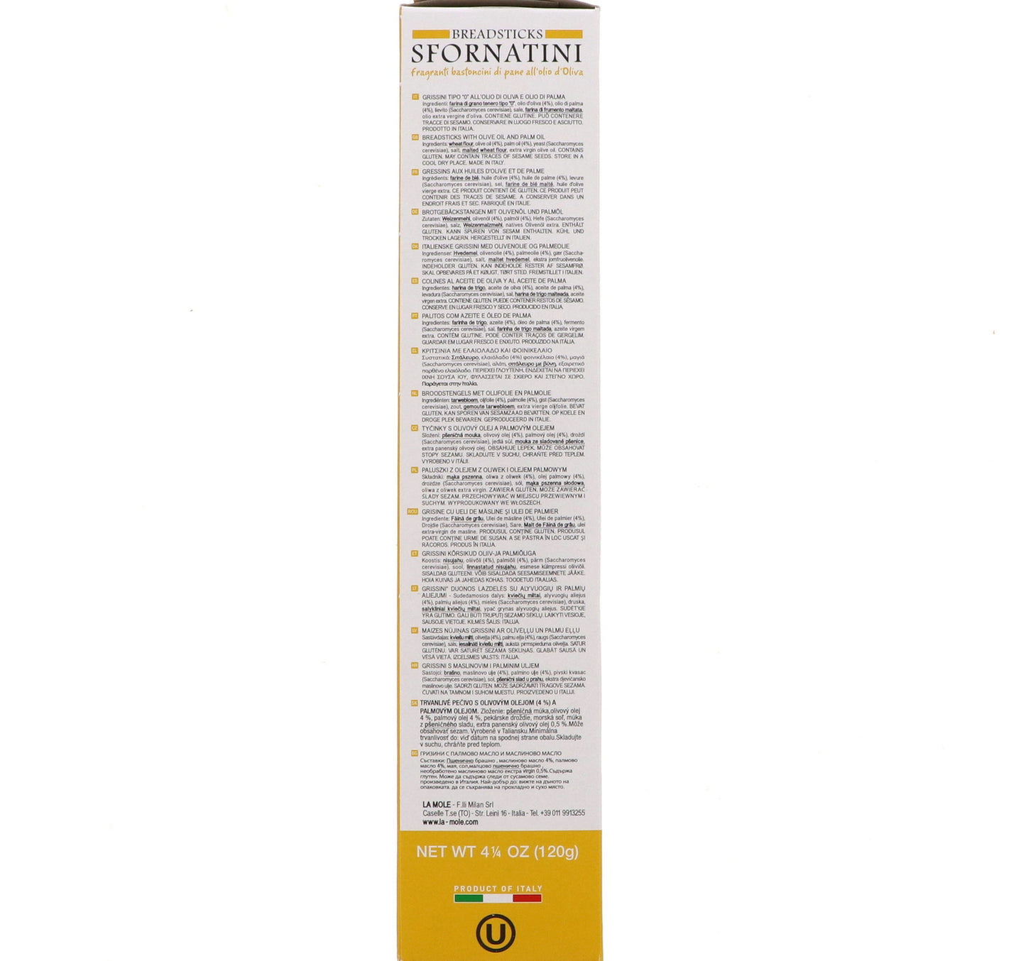 La Mole Sfornatini Bread Sticks With Olive Oil 120 g