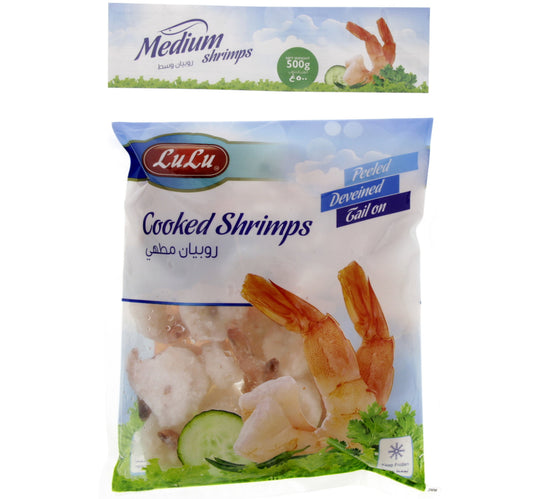 LuLu Frozen Cooked Shrimps Medium 500 g Lulu Hypermarket