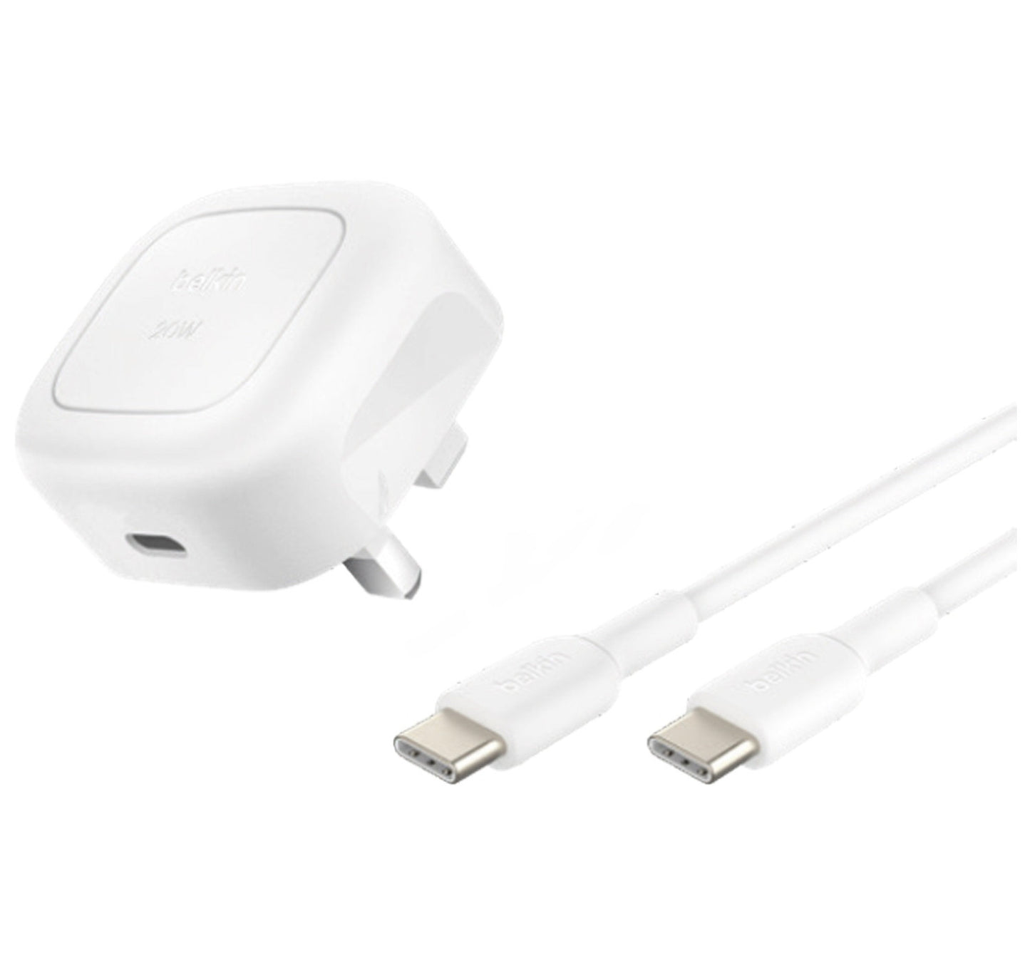 Belkin Boost Charge 20W Wall Charger with Type-c Cable, 1m, White, WCA009my1MWH-B6 Lulu Hypermarket