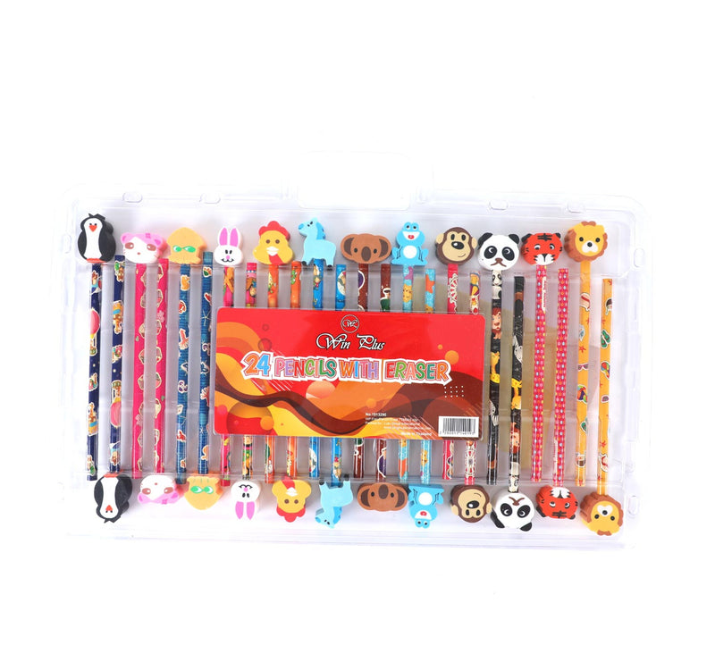 Win Plus Fancy Pencil with Eraser, 48 pcs, TTM003