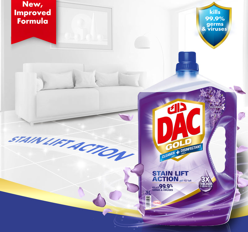 Dac Gold Lavender Multi Purpose Disinfectant 3 Litres + 1 Litre