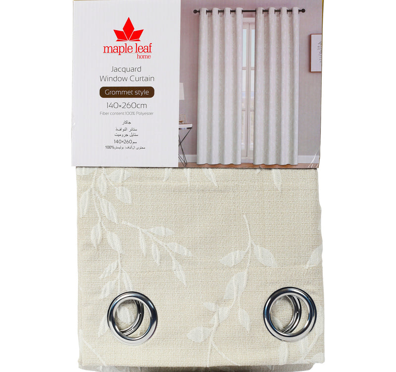Maple Leaf Home Jacquard Window Curtain 140 x 260cm Duck