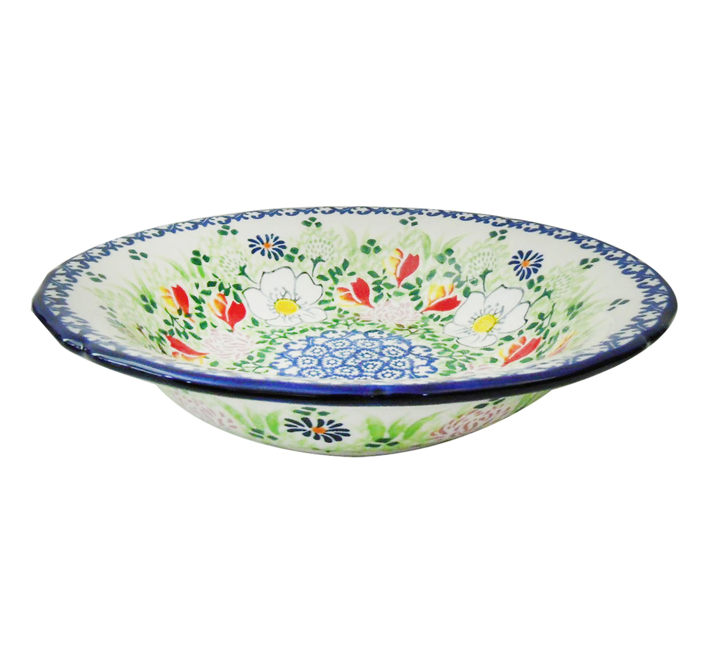 Home Ceramic Flower Design Soup Plate, 8.5 inches, SQ618