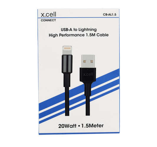 X.Cell USB Lightning Cable CB-AL1.5 Black Lulu Hypermarket