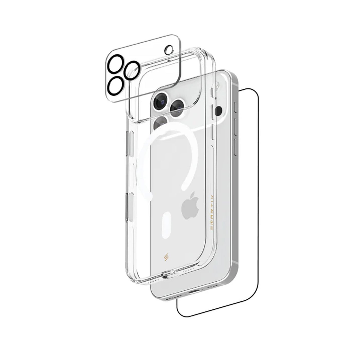 Smartix iPhone 17 Pro Magnetic Clear Case + Glass + Clear Camera Glass, SM17PRMB