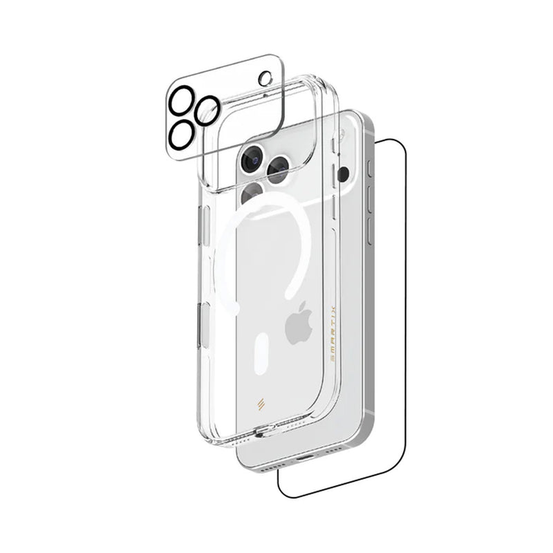 Smartix iPhone 17 Pro Magnetic Clear Case + Glass + Clear Camera Glass, SM17PRMB