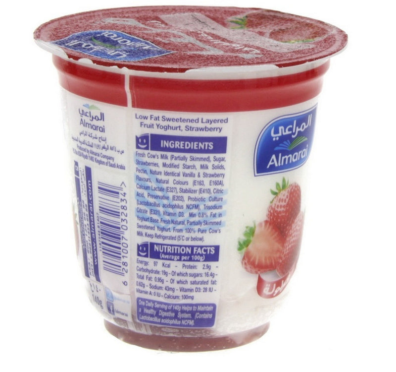 Almarai Vetal Layered Fruit Yoghurt Strawberry 140 g Sultan Center