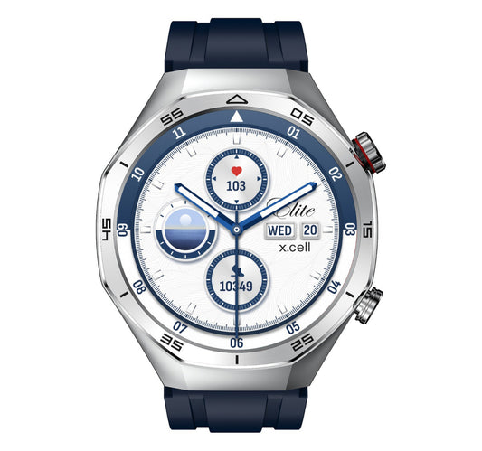 X.Cell Smart Watch Elite-7 Silicone Strap Blue Lulu Hypermarket