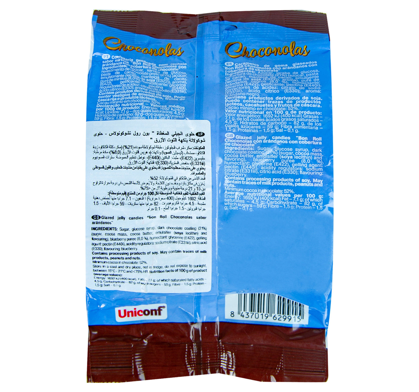 Uniconf Bon Roll Choconolas Con Arandanos 150 g