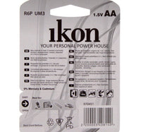 Ikon Super Heavy Duty AA Battery R6PBP2B, pack of 2Pc