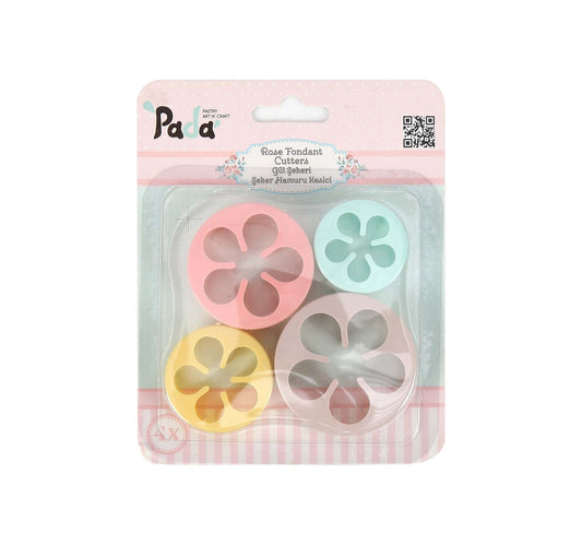 Sunplast Rose Fondant Cookie Cutters Set, 4 pcs, PD-3321