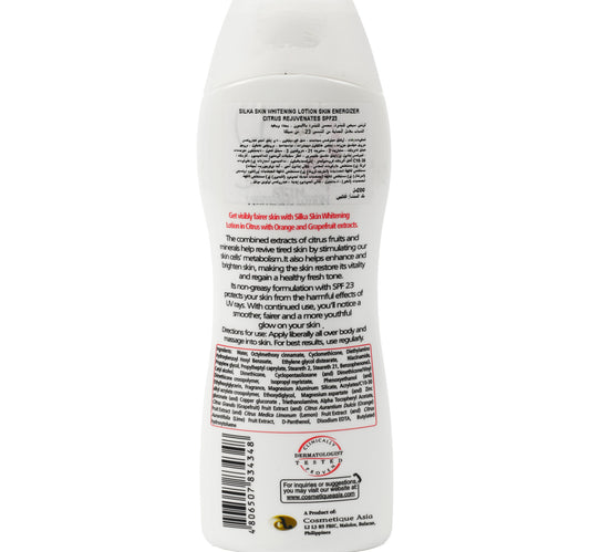 Silka Citrus Skin Whitening Lotion Skin Energizer SPF23 200 ml