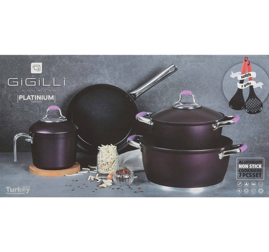 Gigilli Platinium Granite Cookware Set, 7 pcs, Turkey