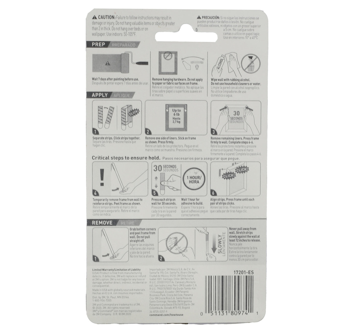 3M Medium Picture Hanging Strips, 17201
