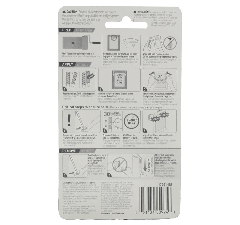 3M Medium Picture Hanging Strips, 17201