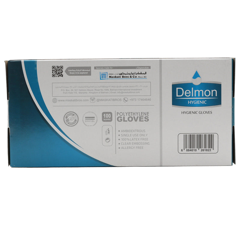 Delmon LDPE Clear Gloves 100 pcs