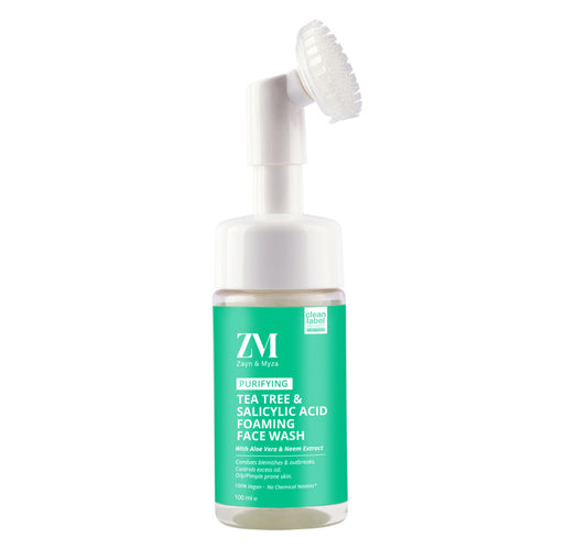 Zayn & Myza Purifying Tea Tree & Salicylic Acid Foaming Face Wash Pack, 100 ml, 2 pcs