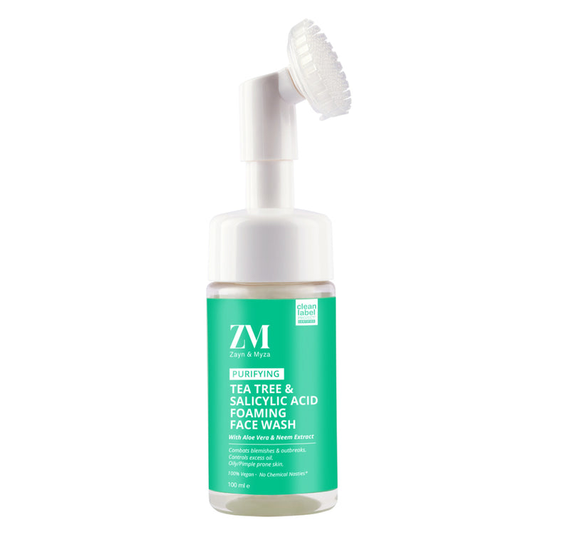 Zayn & Myza Purifying Tea Tree & Salicylic Acid Foaming Face Wash Pack, 100 ml, 2 pcs