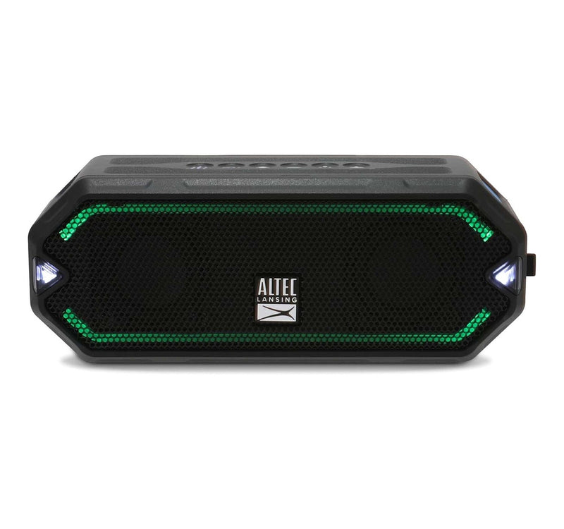 Altec Lansing HydraJolt Wireless Bluetooth Speaker, Waterproof Portable Speakers with Built in Phone Charger and Lights, Everything Proof Outdoor, Shockproof, Snowproof, 16 Hours Playtime