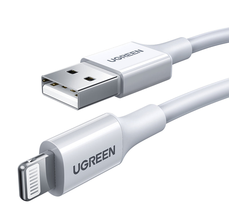 Ugreen USB-A to Lightning Cable, 2 m, White, 20730 Lulu Hypermarket