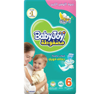 حفاضات بيبي جوي مقاس 6 جونيور XXL 16-25 كجم عبوة عملاقة 46 قطعة
