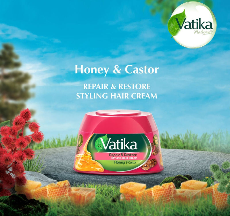 Vatika Repair & Restore Styling Hair Cream Honey & Castor 140 ml