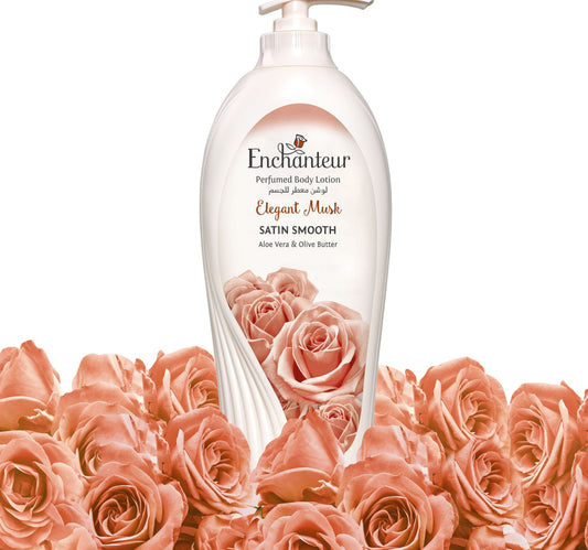 Enchanteur Satin Smooth Elegant Musk Lotion with Aloe Vera & Olive Butter 500 ml