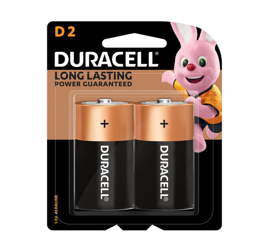 Duracell Type D Alkaline Batteries, pack of 2
