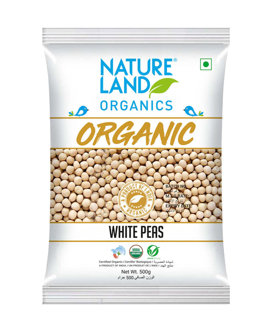 Natureland Organics White Peas 500 g