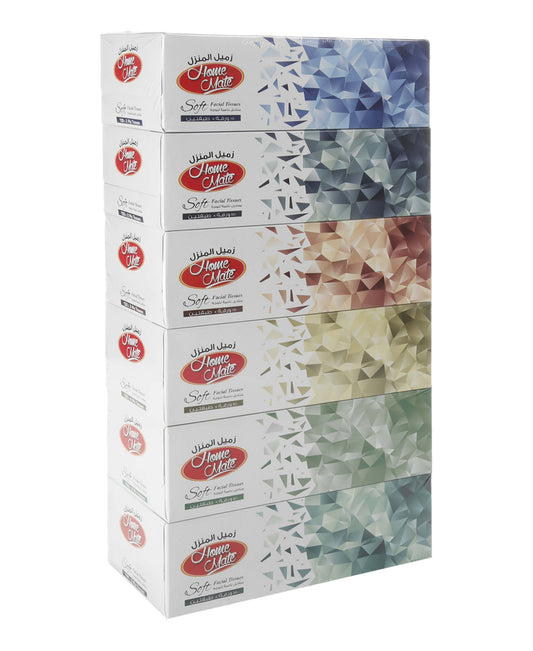 Home Mate Soft Facial Tissue Box 2ply Value Pack 6 x 150 Sheets