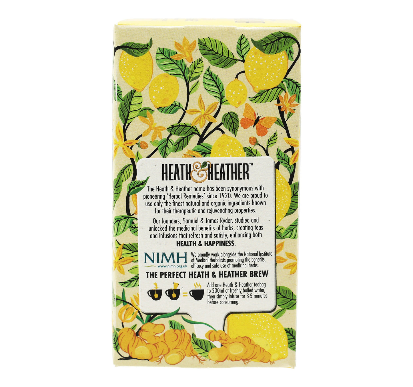 Heath & Heather Organic Lemon & Ginger Tea 20 x 30 g