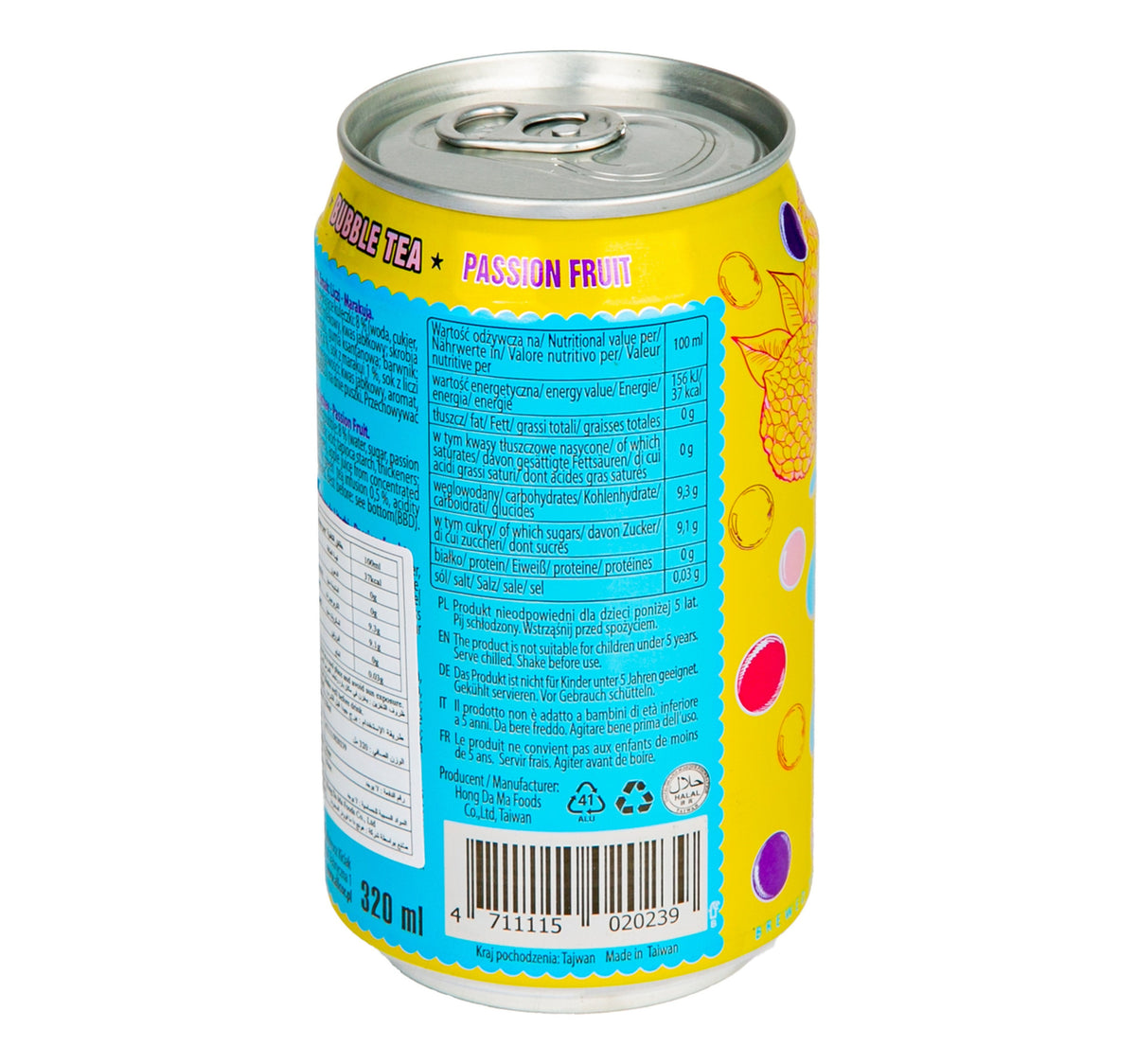Madam Hong Lady Boba Bubble Tea Lychee Passionfruit & Green Tea 320 ml