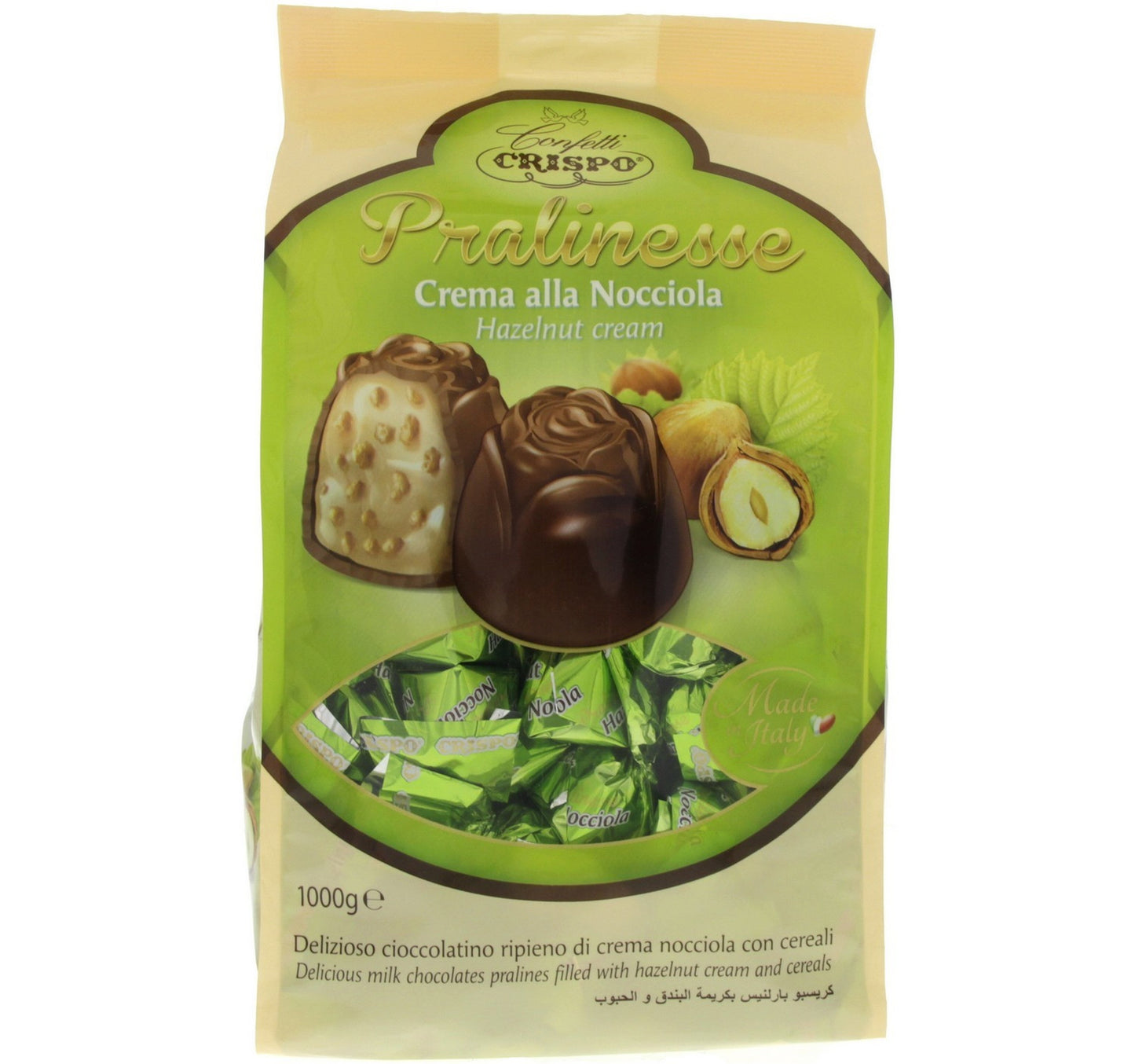 Crispo Pralinesse Milk Chocolate with Hazelnut Cream & Cereal 1 kg