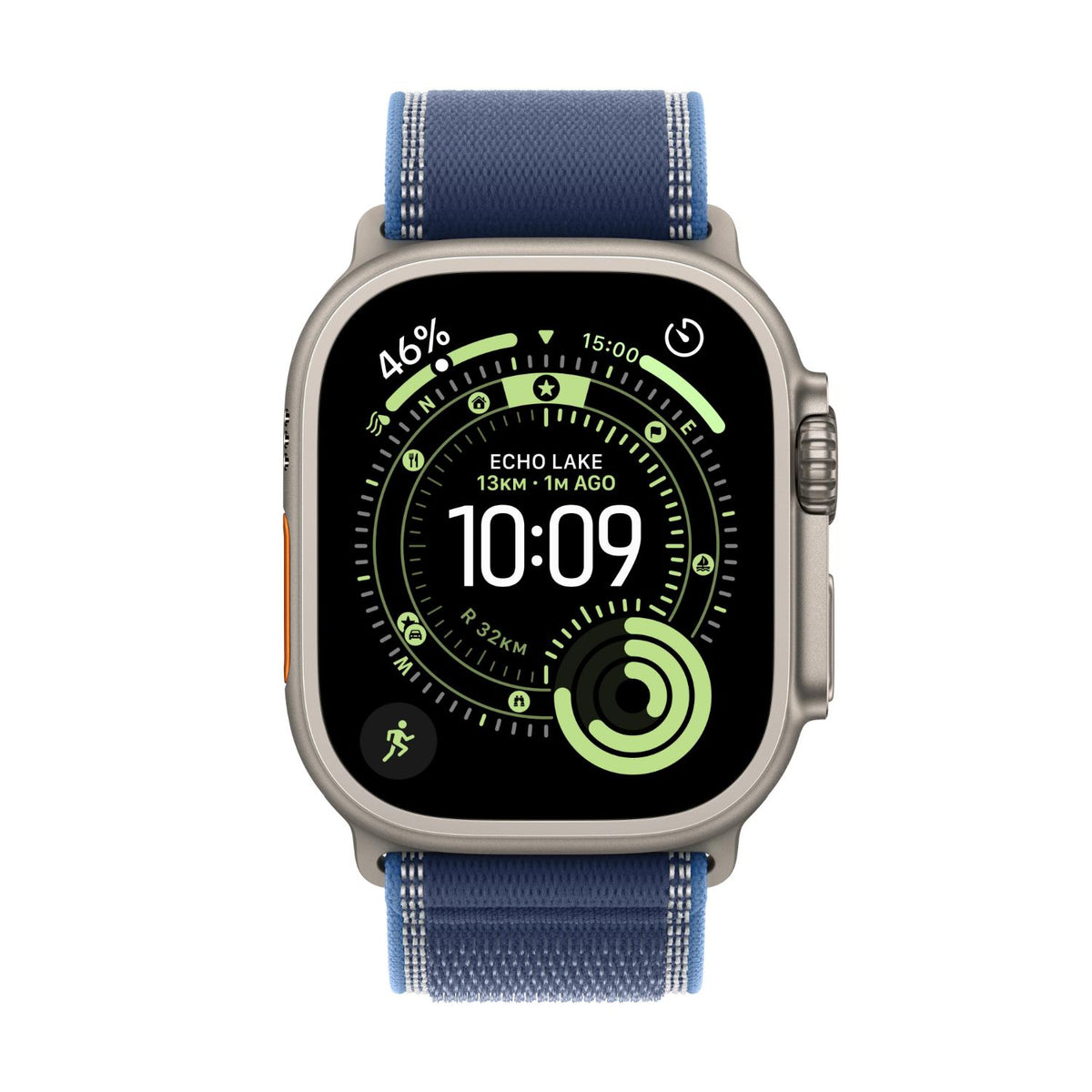 Apple Watch Ultra 3 GPS + Cellular Smartwatch, 49 mm Natural Titanium Case with Blue/Bright Blue Trail Loop (M/L), MEWU4AF/A