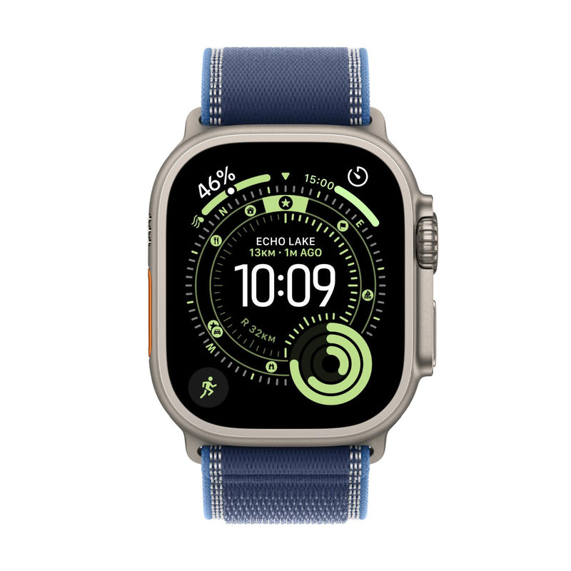 Apple Watch Ultra 3 GPS + Cellular Smartwatch, 49 mm Natural Titanium Case with Blue/Bright Blue Trail Loop (M/L), MEWU4AF/A