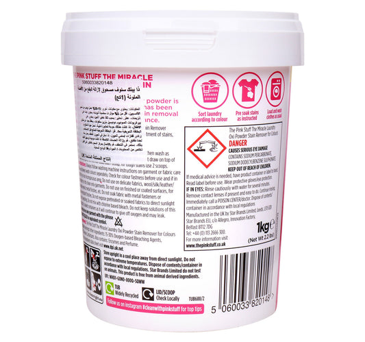 Star Drops Pink Stuff Colours Miracle Laundry Oxi Powder Stain Remover 1 kg